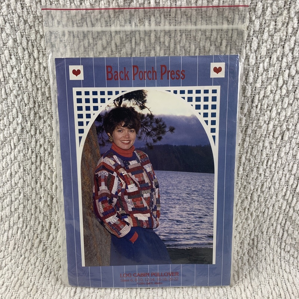 Log Cabin Pullover SWEATSHIRT Craft Pattern‎ BACK PORCH PRESS SZ 6-22 PLUS SIZE